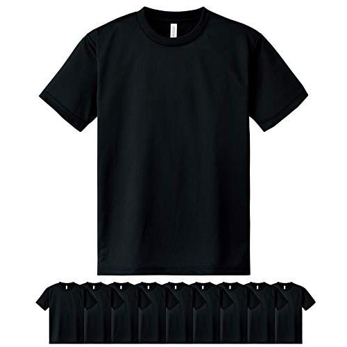 [グリマー] 00300-ACT 4.4オンス ドライTシャツ 10枚セット(ブラック, XL)