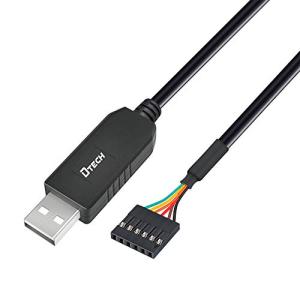 DTECH USB TTL シリアル 変換 ケーブル 5V 1m FTDI チップセット 6ピン 2.54mm ピッチ メス コネクタ FT232RL USB UART シリアル コンバーター ケー｜storebambi
