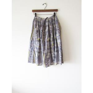 美品 marble SUD / マーブルシュッド Gifts Skirt GRAY * 花柄 プリン...