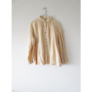 Honnete / オネット リネンギャザーブラウス L.BEIGE / 長袖 レディース シャツ ...