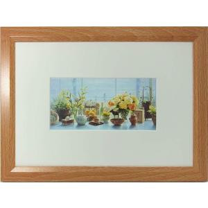 笹倉鉄平 軽井沢の窓辺／絵画 版画 ミクスドメディア 全国送料無料