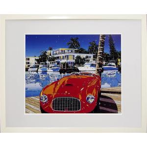 新品 鈴木英人 現代アート ヨット 額装付き 壁掛け 絵画