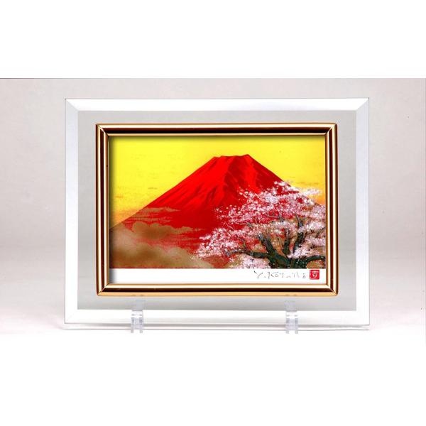 開運 赤富士 桜 富士山 額付き アートフレーム インテリア 絵 アート 赤富士桜 運気アップ 風水...
