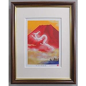 絵画シリーズNO3 油彩画 開運吉祥 富士山 森田浩二画伯「赤富士」6号肉筆美品 kakejiku_yj-1085