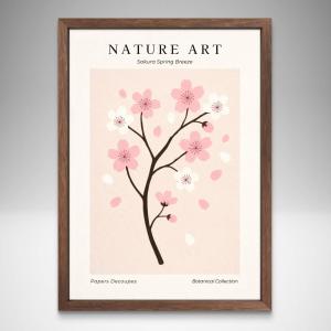 桜の絵 額入り A4サイズ 壁掛け 額付き アートポスター アートパネル 現代アート お洒落 桜 絵画 絵 北欧 インテリア アートフレーム