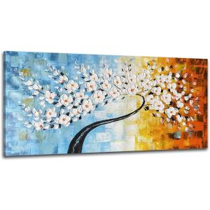 手描き 肉筆 現代アート インテリア 絵 絵画 壁掛け 花 アートパネル 油絵 抽象画 花の絵 風景...