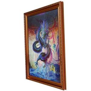 赤富士 昇竜 白龍 額付き 開運 縁起物 風水 運気アップ 版画 絵画