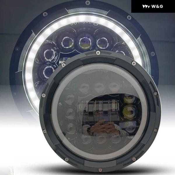 並行輸入品 90W 7インチ HALO LED ヘッドライト DRL ウィンカー エンジェルアイ ヤ...