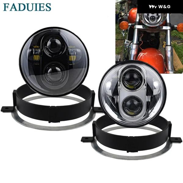 並行輸入品 ブラック 5.75インチ オートバイ バイク プロジェクター LED ヘッドライト ブラ...