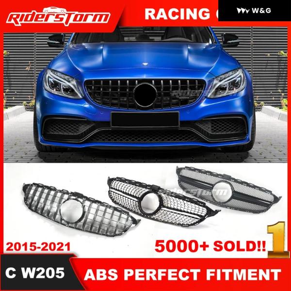 並行輸入品  2015-2022Y GT グリル メルセデス ベンツ C クラス W205 GT フ...