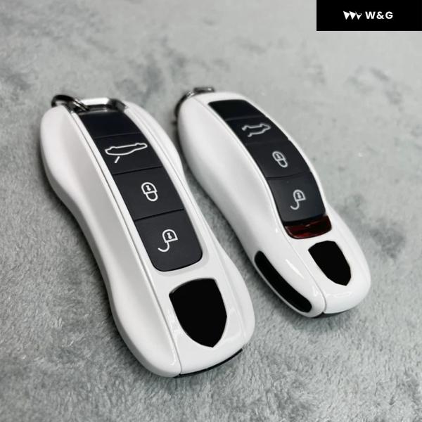 【並行輸入品】 キーケース ピュアホワイト ポルシェ 718 911 パナメーラ カイエン マカン ...