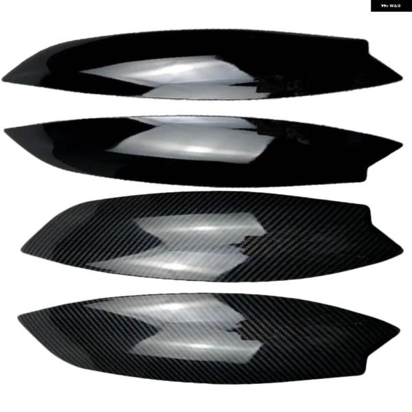 並行輸入品 車用フロント ヘッドライト アイブロウ トリム カバー グロスブラック/カーボン ステッ...