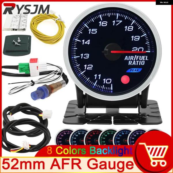 並行輸入品 AD 8色空燃比計 ナローバンドO2オキシセンサー カーゲージ 52MMデジタル ディス...