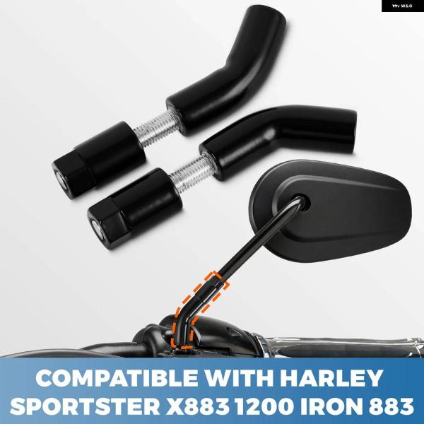 並行輸入品 ハーレー スポーツスター X883 1200 アイアン 883 用 バイク ミラー ステ...