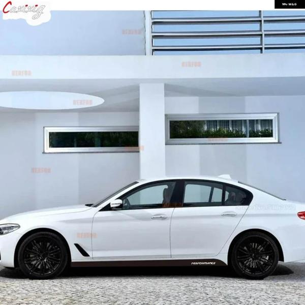 並行輸入品 2PCS 車用 デカール サイドスカート シルストライプ ボディ ステッカー BMW 5...