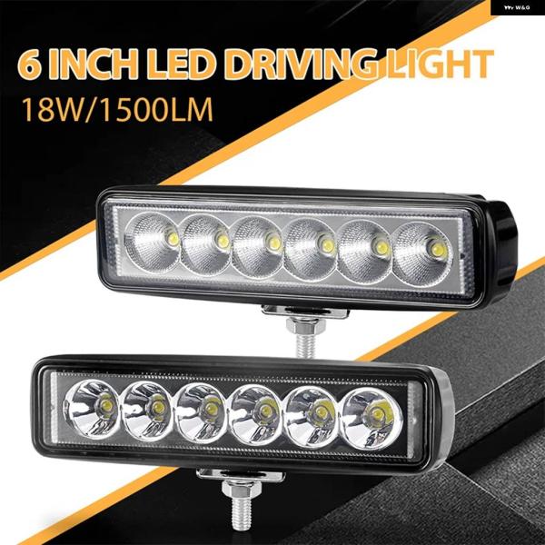 並行輸入品 12V 24V 車用 6 LED ライトバー 18W 6000K スーパー LED ワー...