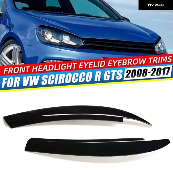 並行輸入品  2Xフロント ヘッドライト アイブロウアイリッド トリム ステッカー カバー VW フ...