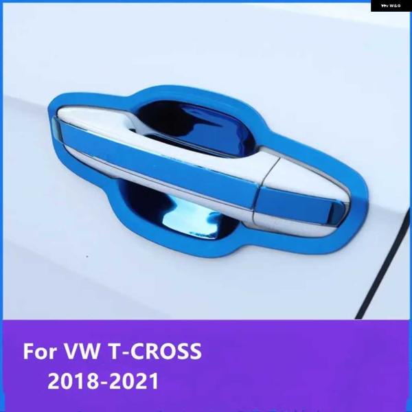 並行輸入品 VW T-CROSS 2018-21 TCROSS ステンレス 車 ドアハンドル カバー...