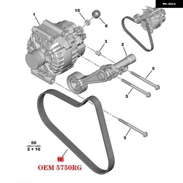 並行輸入品5750RG 6PK905 ドライブベルト ファン オルタネーター リブベルト プジョー ...