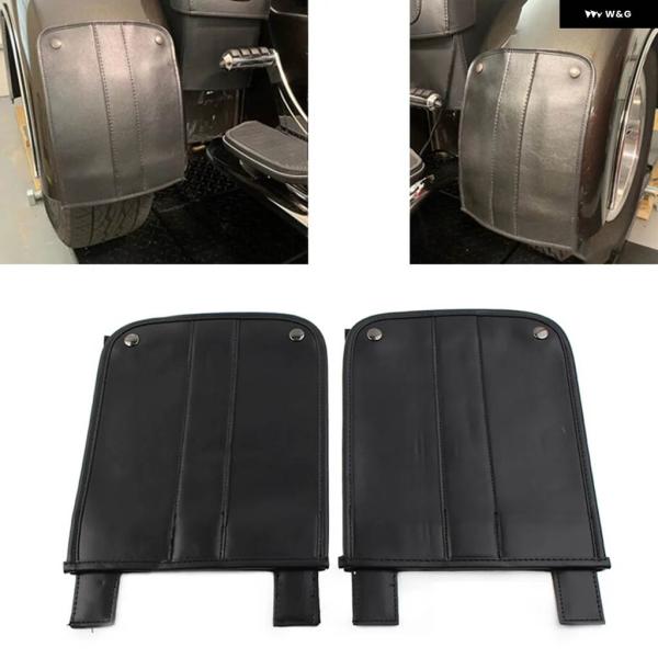 並行輸入品 2X オートバイ ブラック PU レザー 汎用 トライク リアフェンダー ブラ ハーレー...
