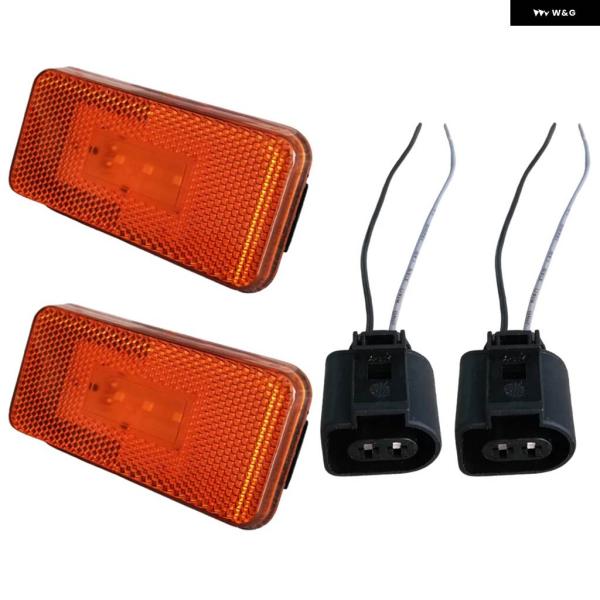 並行輸入品 2個 24V LEDサイドライト スカニア P G R トラック シグナルランプ アンバ...