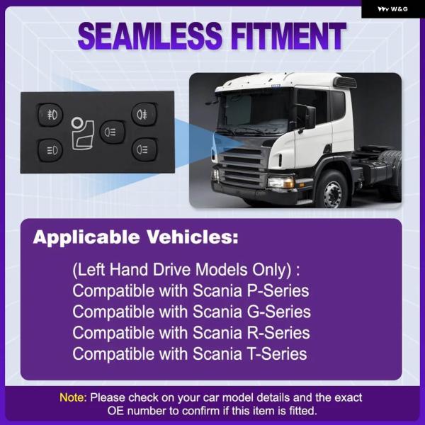 並行輸入品ヘッドライト フォグランプ コントロール スイッチ スカニア P G R Tシリーズ 左ハ...