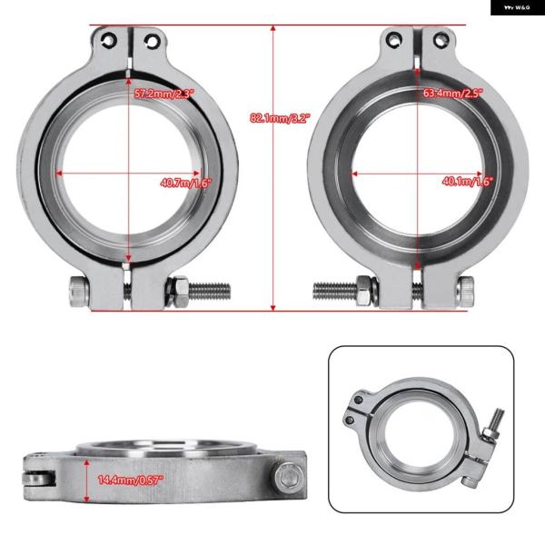 並行輸入品 Vバンドフランジ/クランプセット MVR 44MM ウエストゲート Vバンドキット PQ...