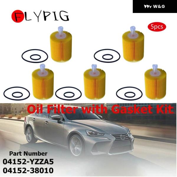 並行輸入品 オイル フィルター 5個 04152-YZZA5 04152-38010 トヨタ 4RU...