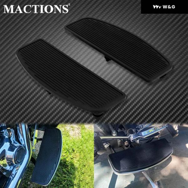 並行輸入品  2X オートバイ バイク ブラックラバーライダーインサートフロアボード フットボード ...