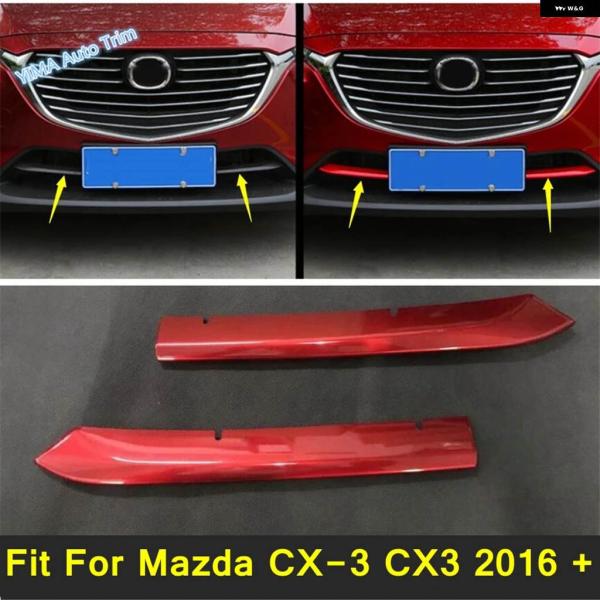 並行輸入品2PCS マツダ CX-3 2016 - 2021 ABS フロント グリル トリム カバ...