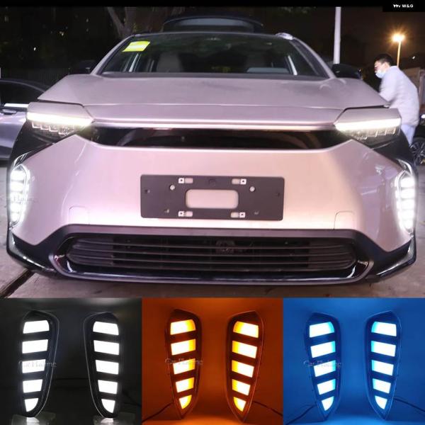 並行輸入品1セット 車用LED デイタイム ランニングライト トヨタ BZ4X 2022 2023 ...