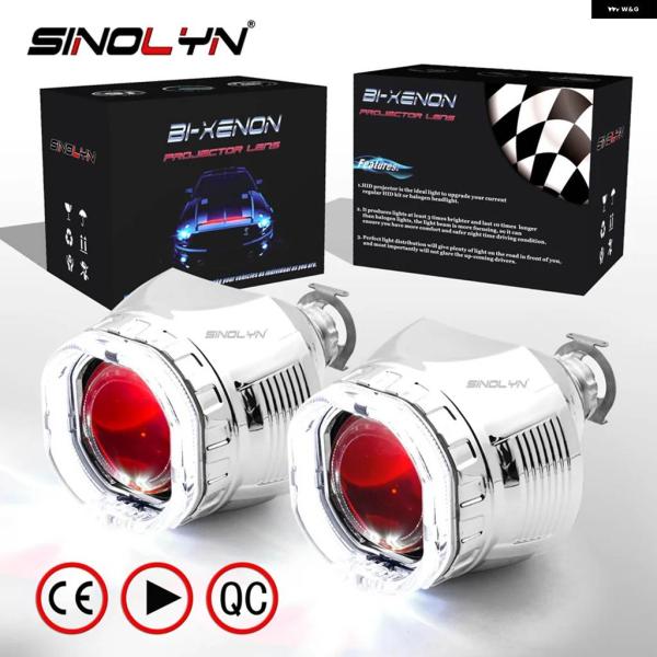 並行輸入品2.5インチスクエア エンジェルアイズ バイ キセノン 8.0レンズ H7 H4 ヘッドラ...