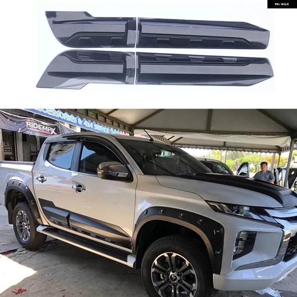 並行輸入品ABSドア トリム カバー サイドボディクラッディング 4個 三菱 トライトン L200 ...