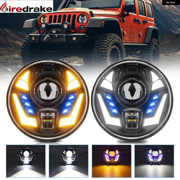 並行輸入品7インチ ラングラー ヘッドライト LED ジープ ヘッドライト 超高輝度 220W 22...