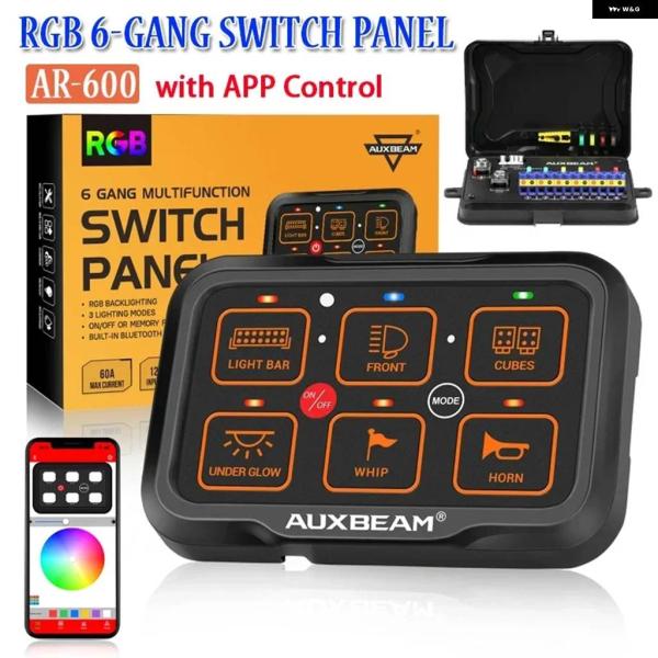 並行輸入品 AR-600 RGB 6ギャングスイッチ パネル アプリ コントロール 付き片側コンセン...