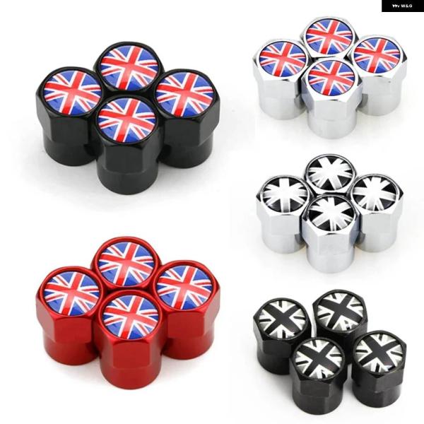 並行輸入品 4個 英国国旗 車ホイール タイヤステム エア バルブ キャップ カバー ミニ クーパー...
