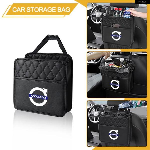 並行輸入品 車用リア用レザー 収納 バッグ ハンギング オーガナイザー ボックス ボルボ XC90 ...
