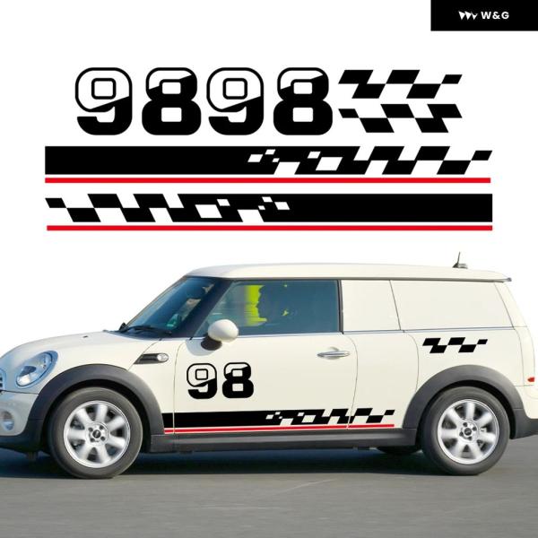 並行輸入品  車サイド ステッカー 9898 チェッカー スタイル デカール DIY ビニール ミニ...