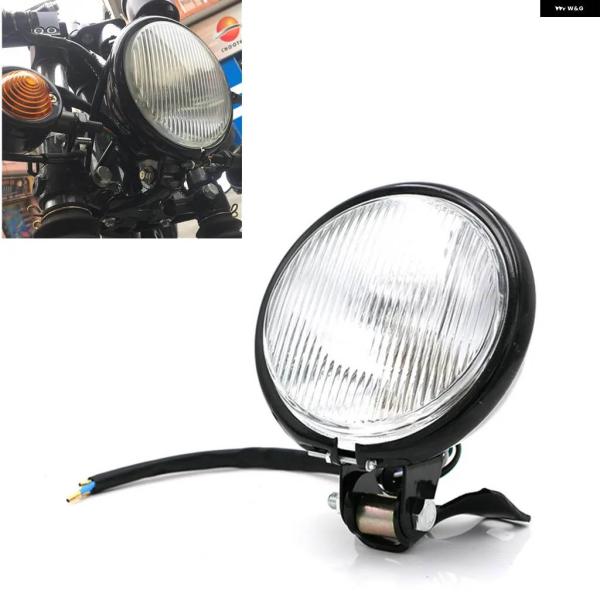 並行輸入品 レトロメタル バイク ヘッドライト ラウンド 5インチ 35W 12V ハーレー / ス...