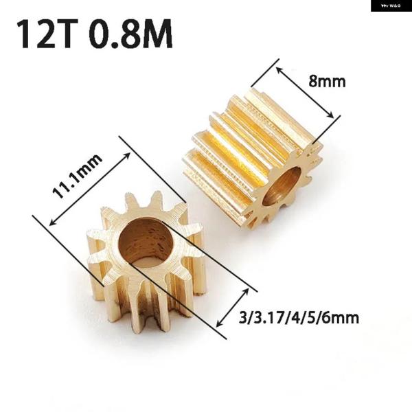 並行輸入品 12T 0.8M 11.2MM径銅ギア 12トゥース モーターシャフトピニオン 123A...