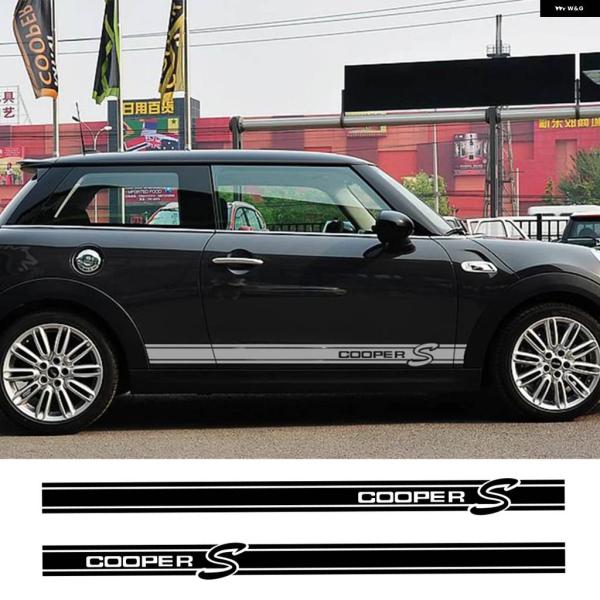並行輸入品 2PCS カーサイドストライプ ステッカー ミニクーパー R56 R57 R58 R50...