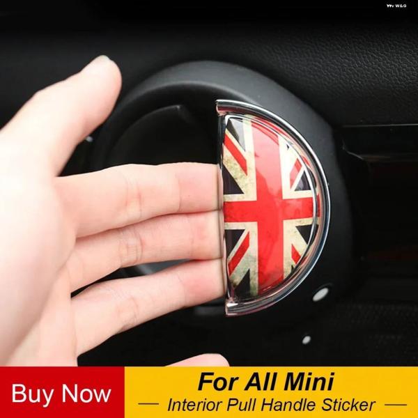 並行輸入品 2PCS 車内プルハンドル ステッカー 3Dクリスタルエポキシ デカール ミニクーパー ...