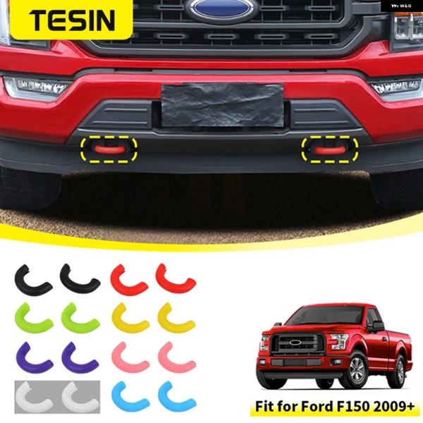 並行輸入品 TPE製フロント バンパー トレーラー牽引フックリングカバー D F150 2009-2...