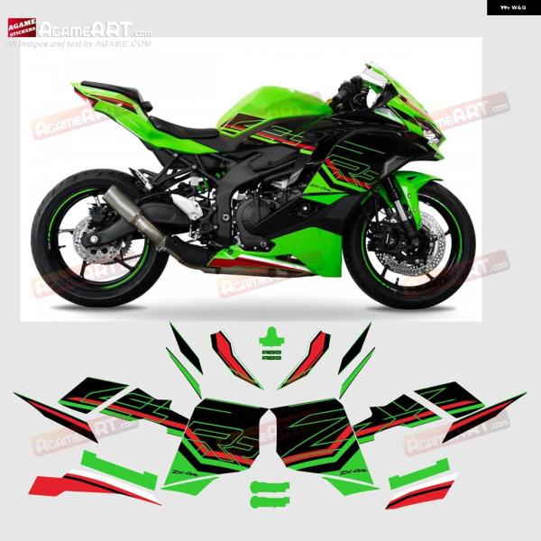 並行輸入品 ZX4RR用 オートバイ ステッカー ZX4R ZX-4R RR 2023 KRT フル...