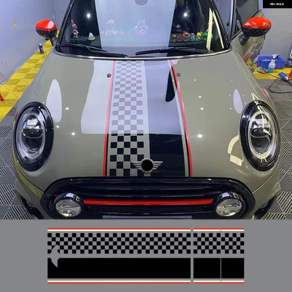 並行輸入品 車用フロントヘッドフード デカール トランク ストライプ ステッカー MINI COOP...