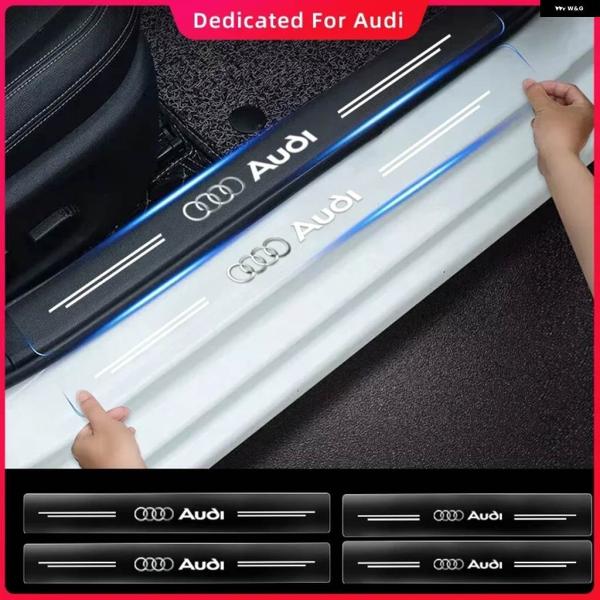 並行輸入品 4PCS ドアシル バンパー プロテクター クリア ステッカー アウディ SLINE T...