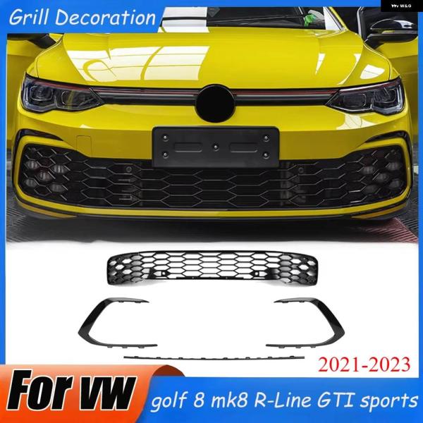 並行輸入品 フロント バンパー グリル 2021-2023 VW GOLF 8 MK8 R-LINE...