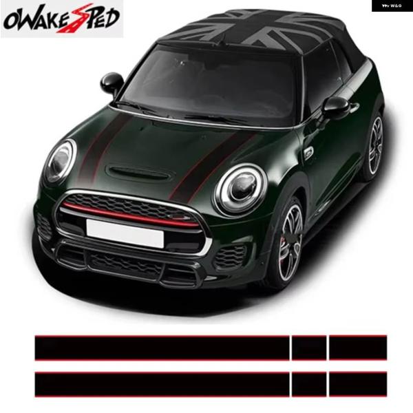 並行輸入品 車用フード ステッカー ボンネット ストライプ エンジン カバー バンド リア デカール...