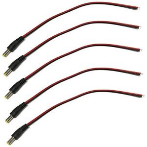 5本セット DCプラグケーブル オス  外径5.5mm 内径2.1mm DCプラグコード 22AWG 30cm