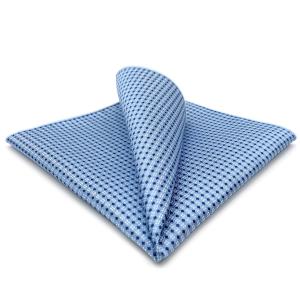 SHLAX&WING 青い ドット ドット メンズ シルク ポケットチーフ For ビジネス｜storekt